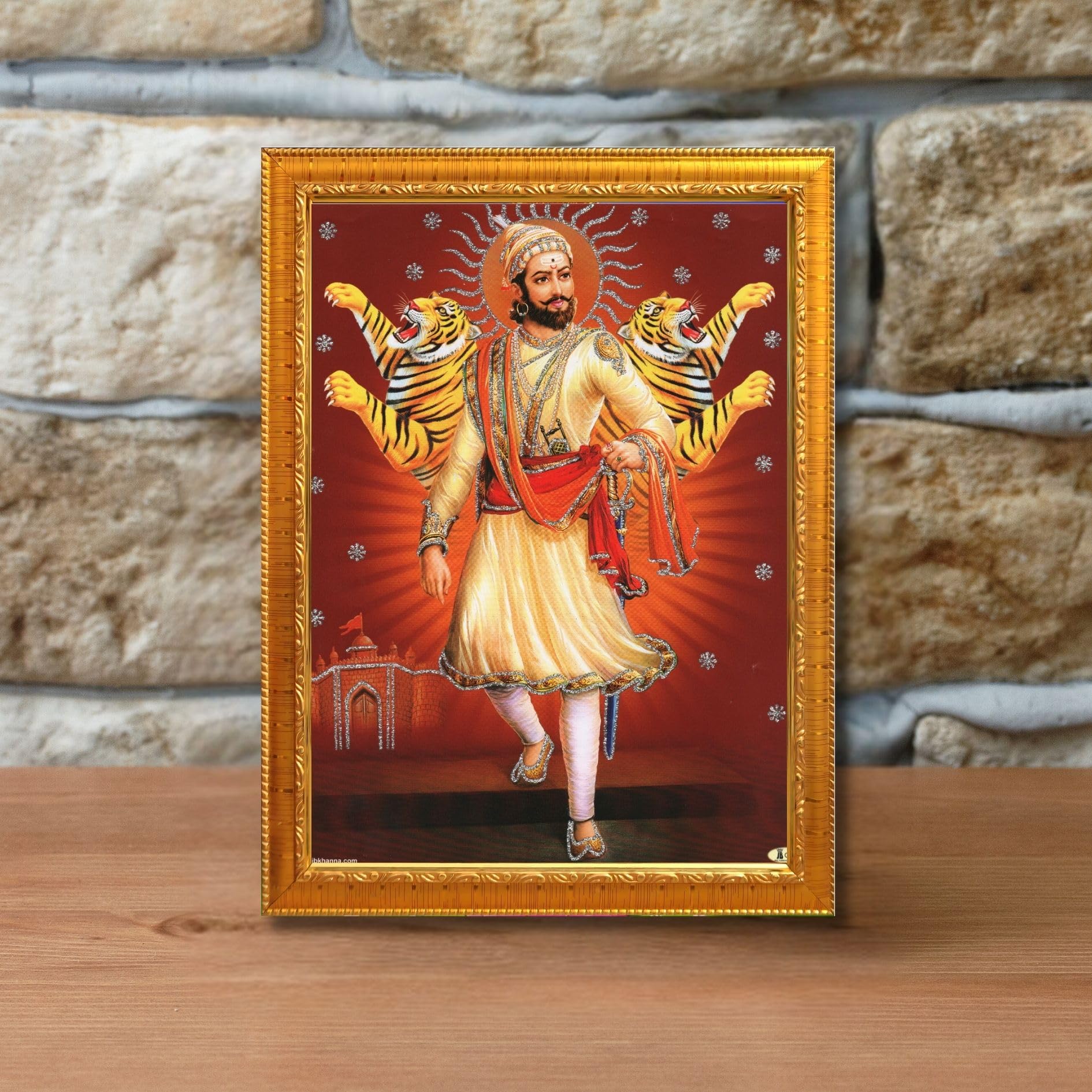 CRAFT QUEST Chhatrapati Shivaji Maharaj photo frame Home Decorative items with synthetic frame (Style 3)
