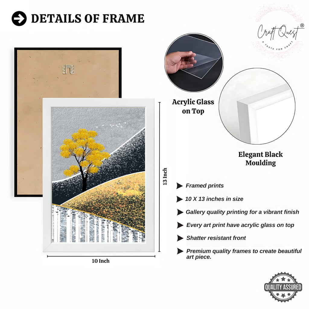 CRAFT QUEST Modern Abstract Landscape Art | Set of 3 Frames for Home Decoration | Ideal for Living Room, Bedroom & Offices