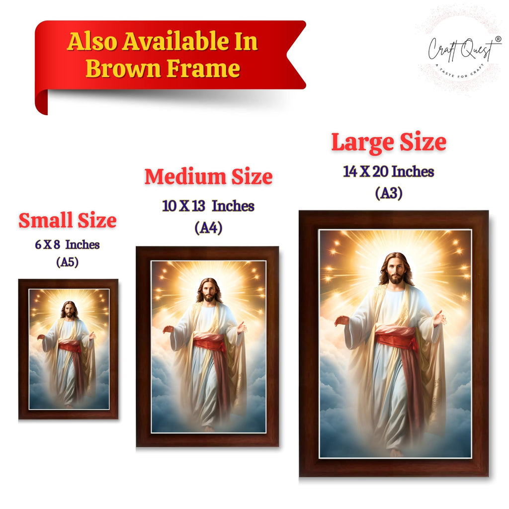CRAFT QUEST Lord Jesus Christ Blessing Wall Artwork Wood Photo Frame Wall Hanging Gift Item