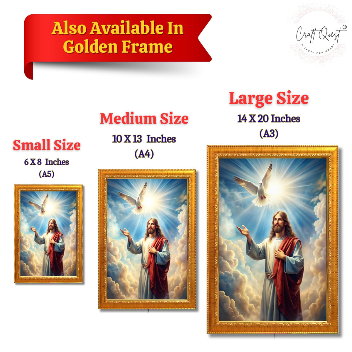 CRAFT QUEST Lord Jesus Christ Christmas Photo Frame Decor For Wall/Table/Room