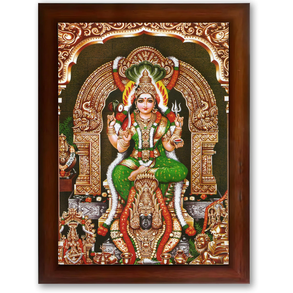 CRAFT QUEST Karumariamman Karu Mariamman Karumari Amman Wall Photo Frame | South God Picture Frame for Home, Office, Temple & Gifting, Decor