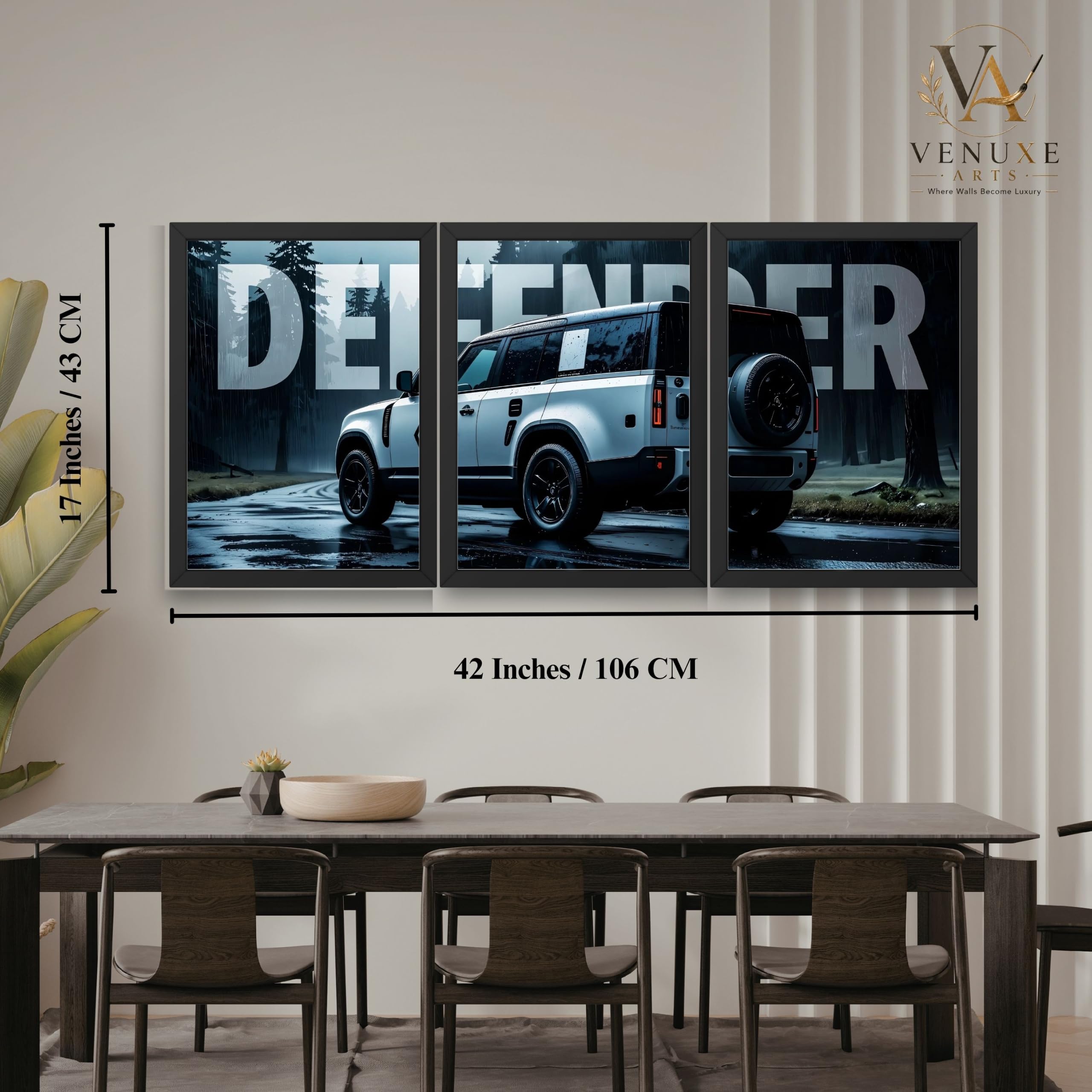 VENUXE ARTS Set Of 3 Big Sports Cars Framed Posters Gift Items for Boys Room Wall Decoration Bedroom Living Room Office Studio Décor | Car Poster Frame for Wall Décor
