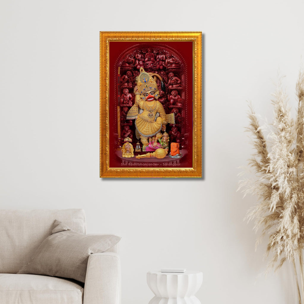 CRAFT QUEST Shree Kashtabhanjan Dev Hanumanji Salangpur Religious Photo Frame Synthetic, Wall hangings