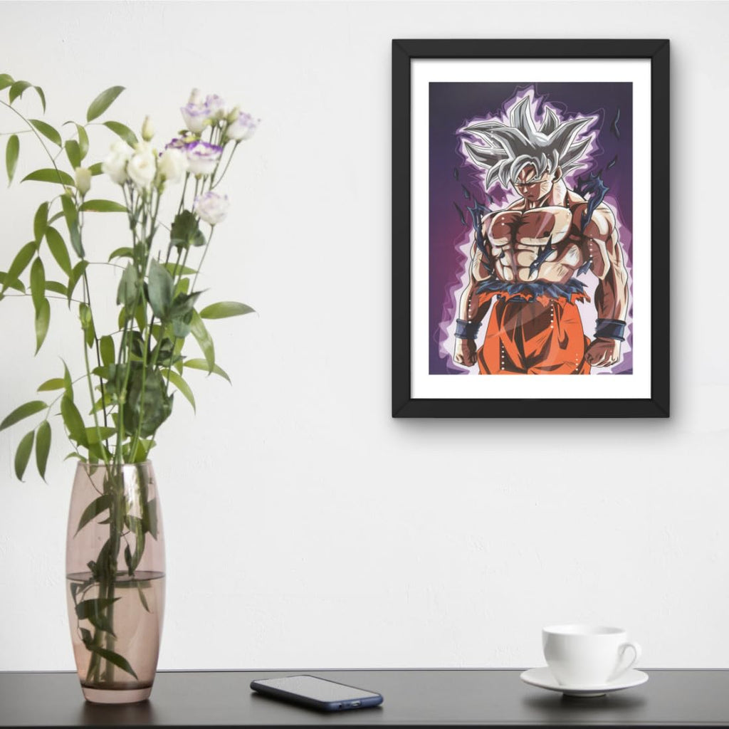 CRAFT QUEST Dragon ball Z Anime Poster Laminated Posters Framed Painting For Anime Naruto Fans Wall Decor, Home Decor with Matte Black Frame (14 Inchs x 10 Inchs)