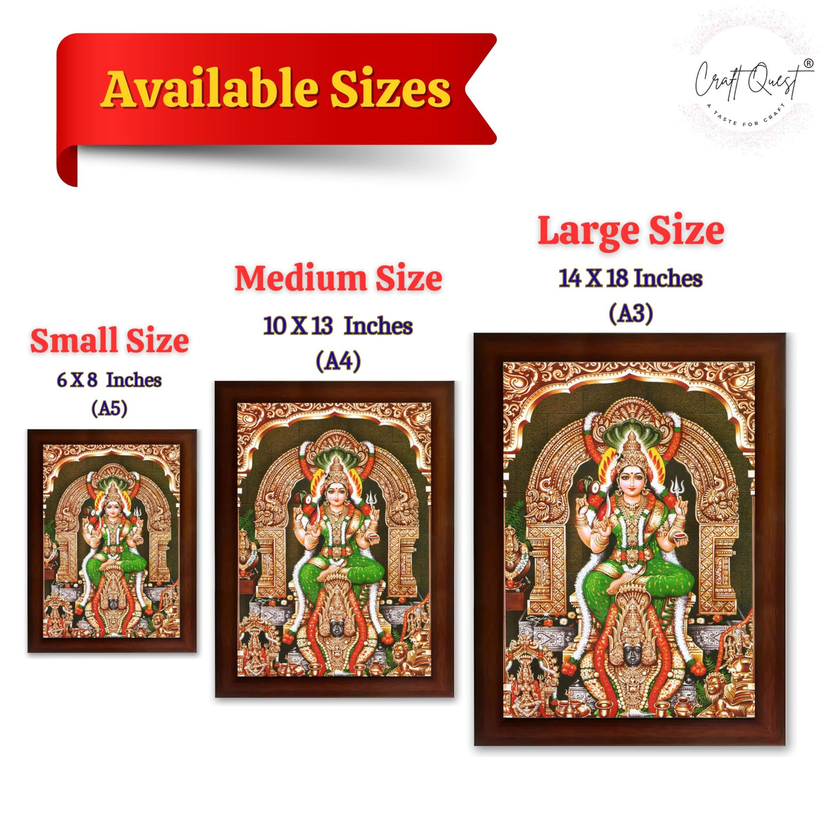 CRAFT QUEST Karumariamman Karu Mariamman Karumari Amman Wall Photo Frame | South God Picture Frame for Home, Office, Temple & Gifting, Decor