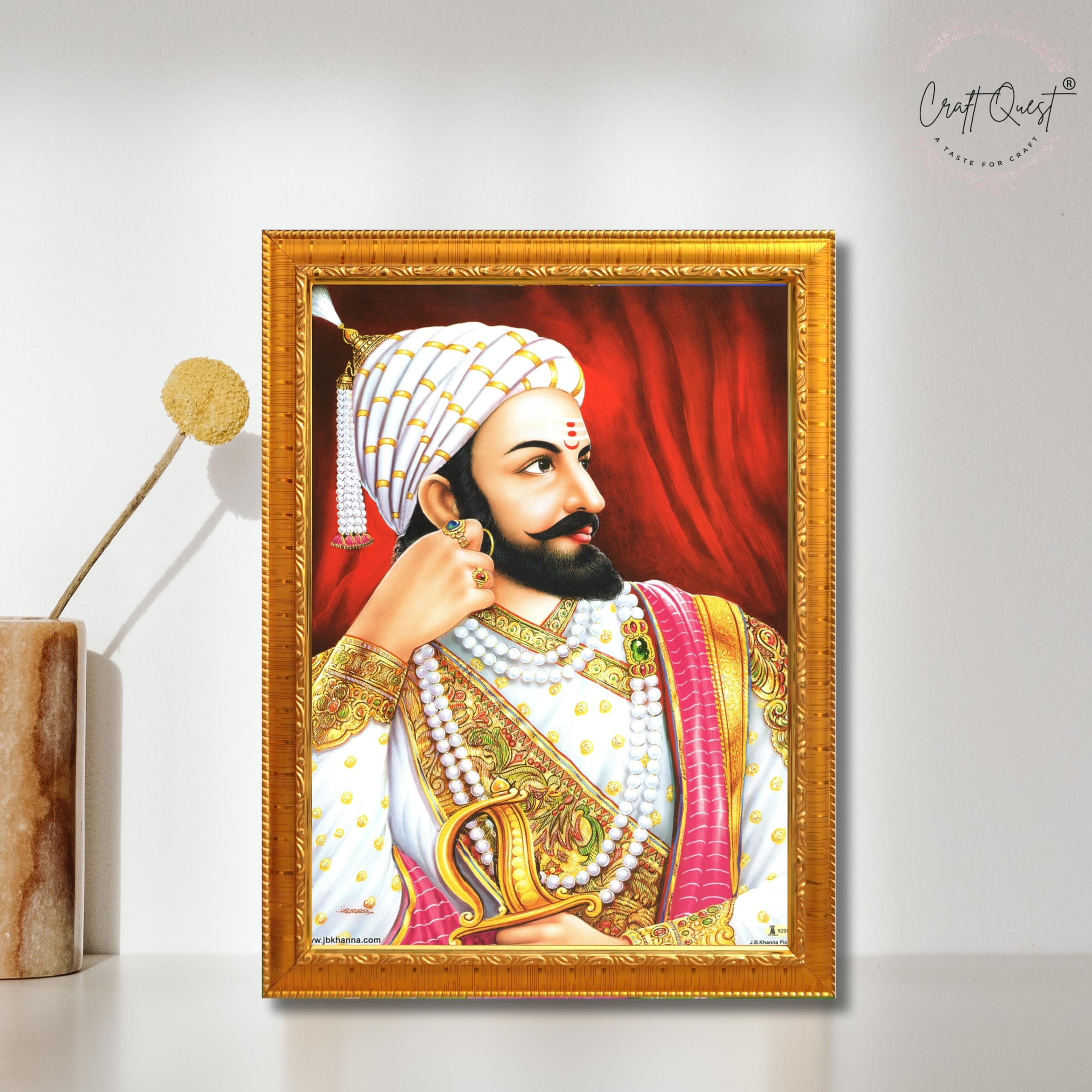 CRAFT QUEST Shivaji Chhatrapati Maharaj Wall Photo Frame | For Living, Pooja Room | Home Decoration Item | Best Gifting Option