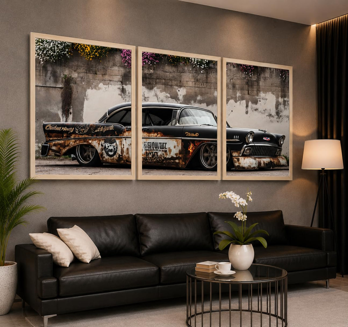 VENUXE ARTS Set Of 3 Big Sports Cars Framed Posters Gift Items for Boys Room Wall Decoration Bedroom Living Room Office Studio Décor | Car Poster Frame for Wall Décor