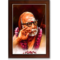 CRAFT QUEST Kanchi Maha Periyava Periyavar Periyar Kanji Wall Painting Framed Home Décor