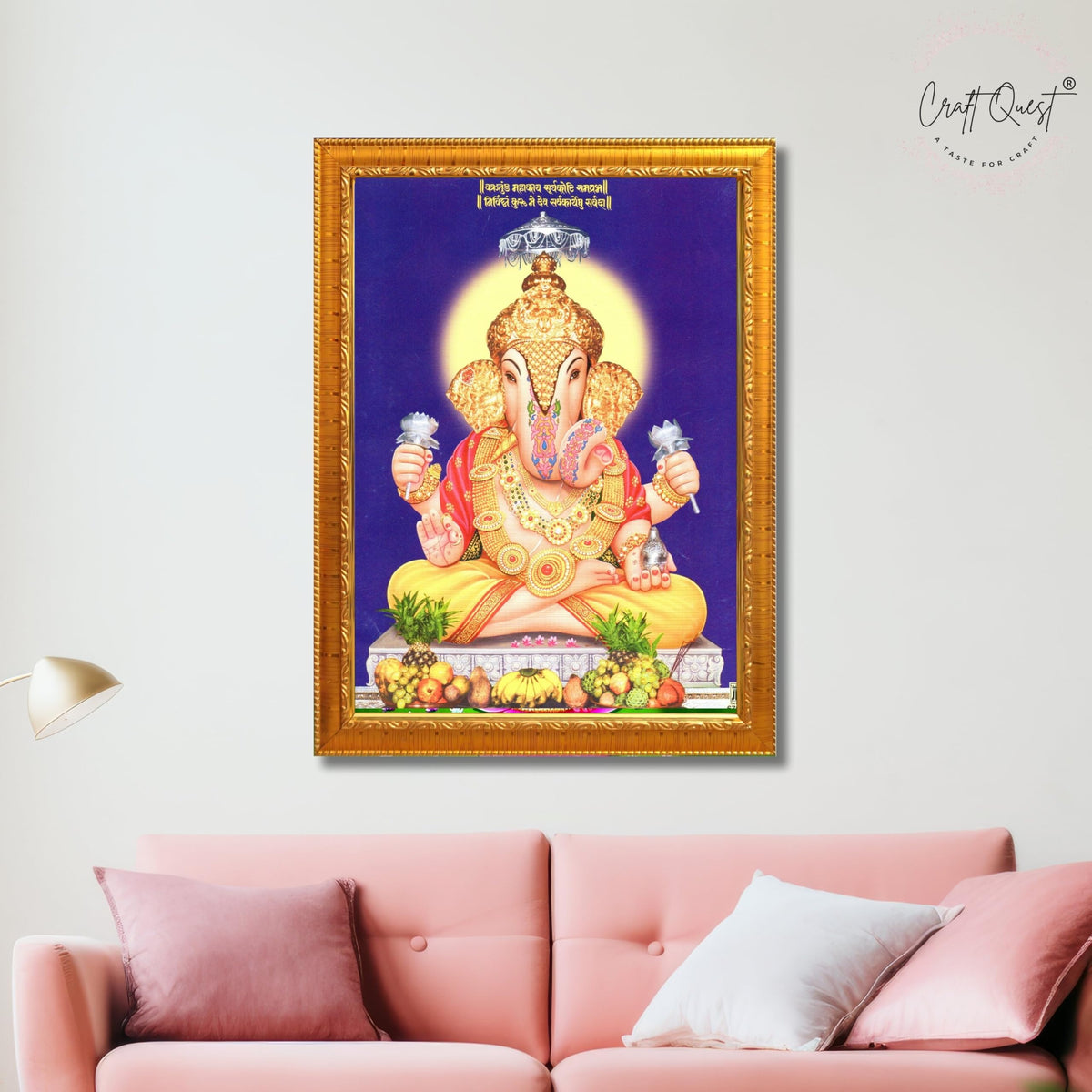CRAFT QUEST Lord Shree Ganesh Ganpati ji Modern Wall Painting With Frame For Home and Office Decor