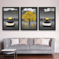 CRAFT QUEST Modern Art Geometric Landscapes Wall Art | Set of 3 Frames for Home Decoration | Ideal for Living Room, Bedroom & Offices