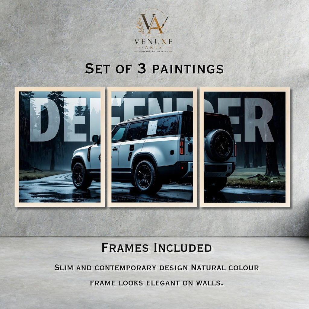 VENUXE ARTS Set Of 3 Big Sports Cars Framed Posters Gift Items for Boys Room Wall Decoration Bedroom Living Room Office Studio Décor | Car Poster Frame for Wall Décor