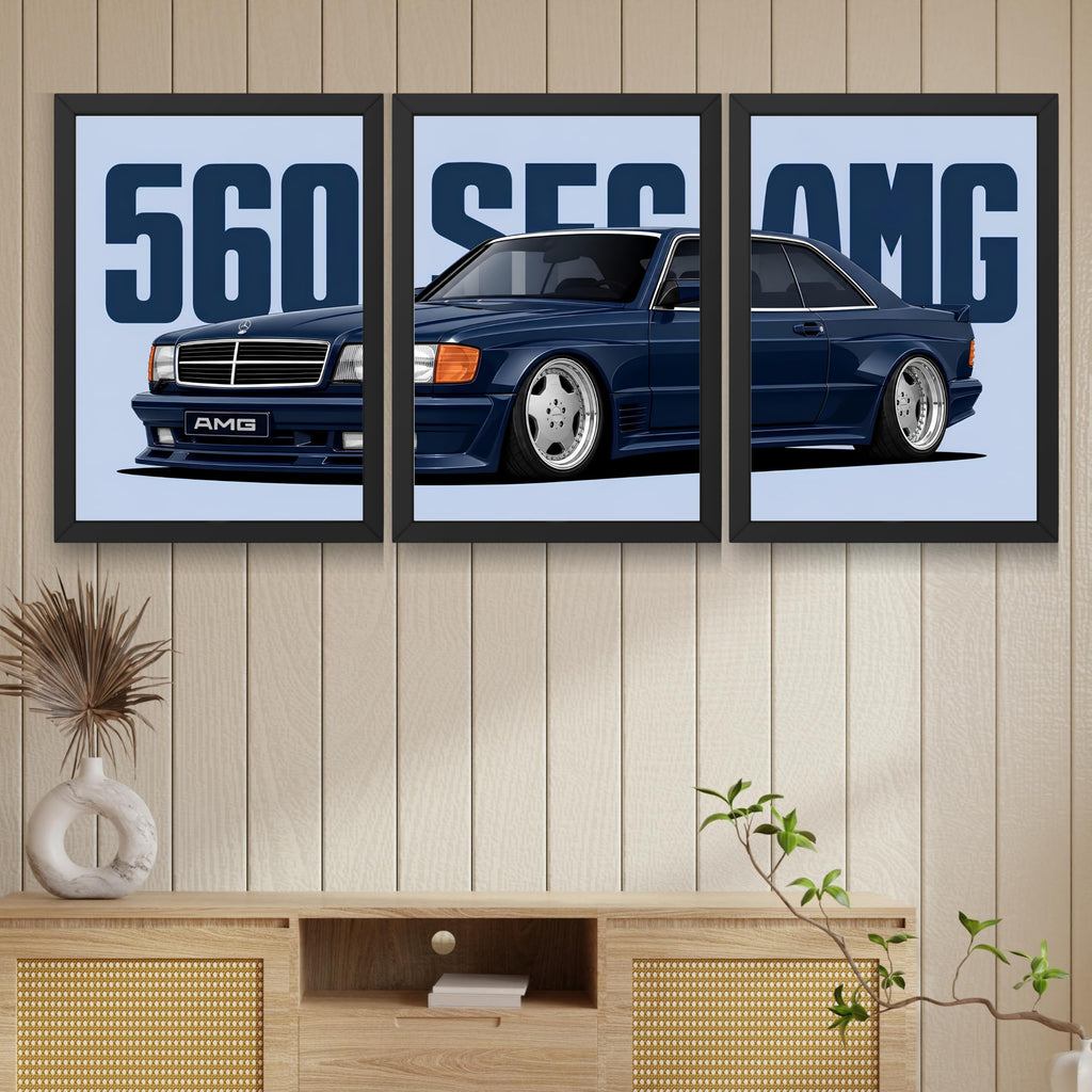 VENUXE ARTS Set Of 3 Big Sports Cars Framed Posters Gift Items for Boys Room Wall Decoration Bedroom Living Room Office Studio Décor | Car Poster Frame for Wall Décor