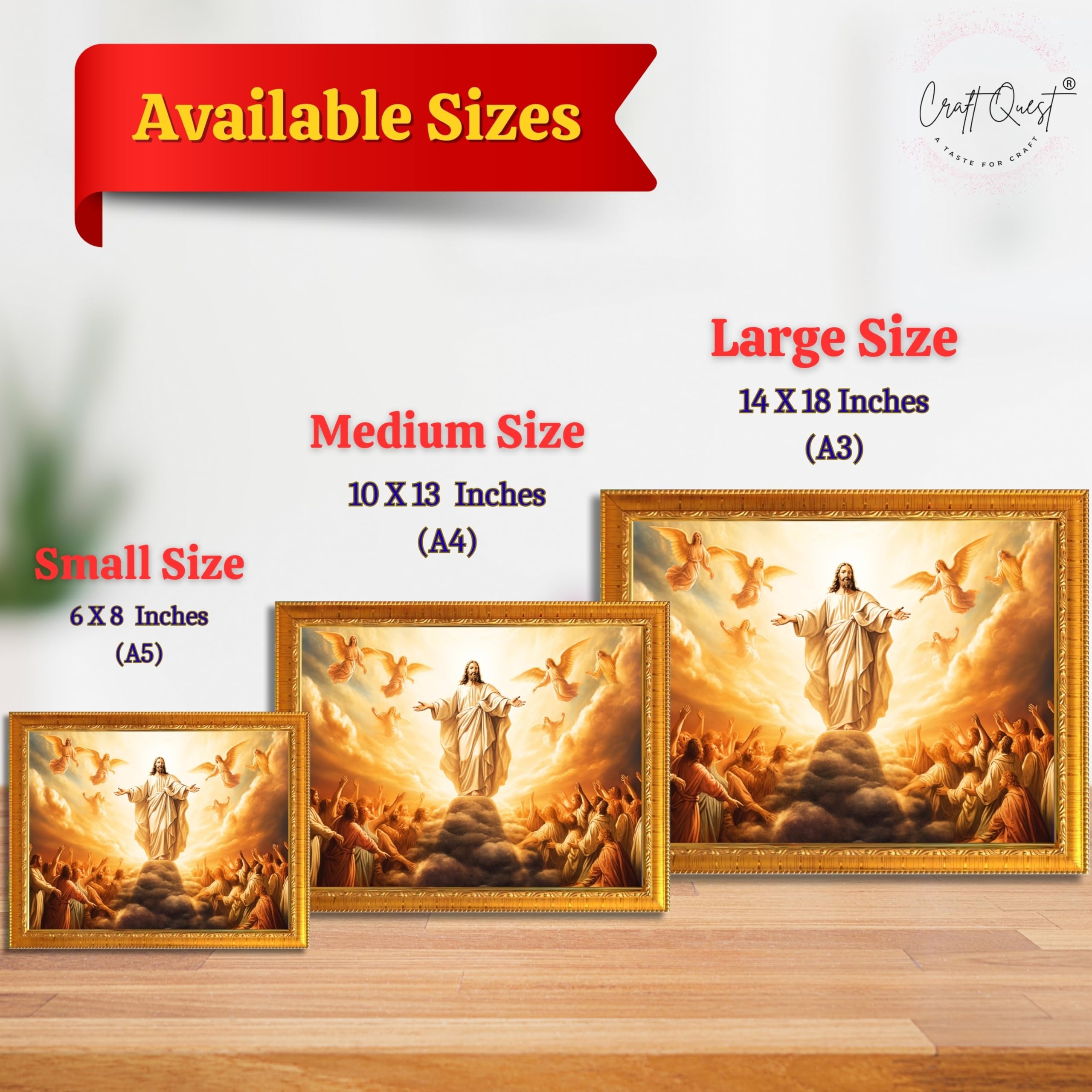 CRAFT QUEST Lord Jesus Christ Photo Frame | Decorative Picture for Gifts, Home Decor | Jesus Painting, Religious Photo Frame