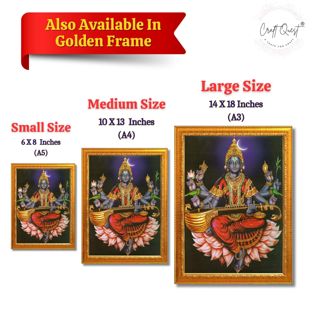 CRAFT QUEST Raja Syamala Devi Shyamala Matangi Wall Painting Framed | South God Picture Frame for Home, Office, Temple & Gifting, Decor