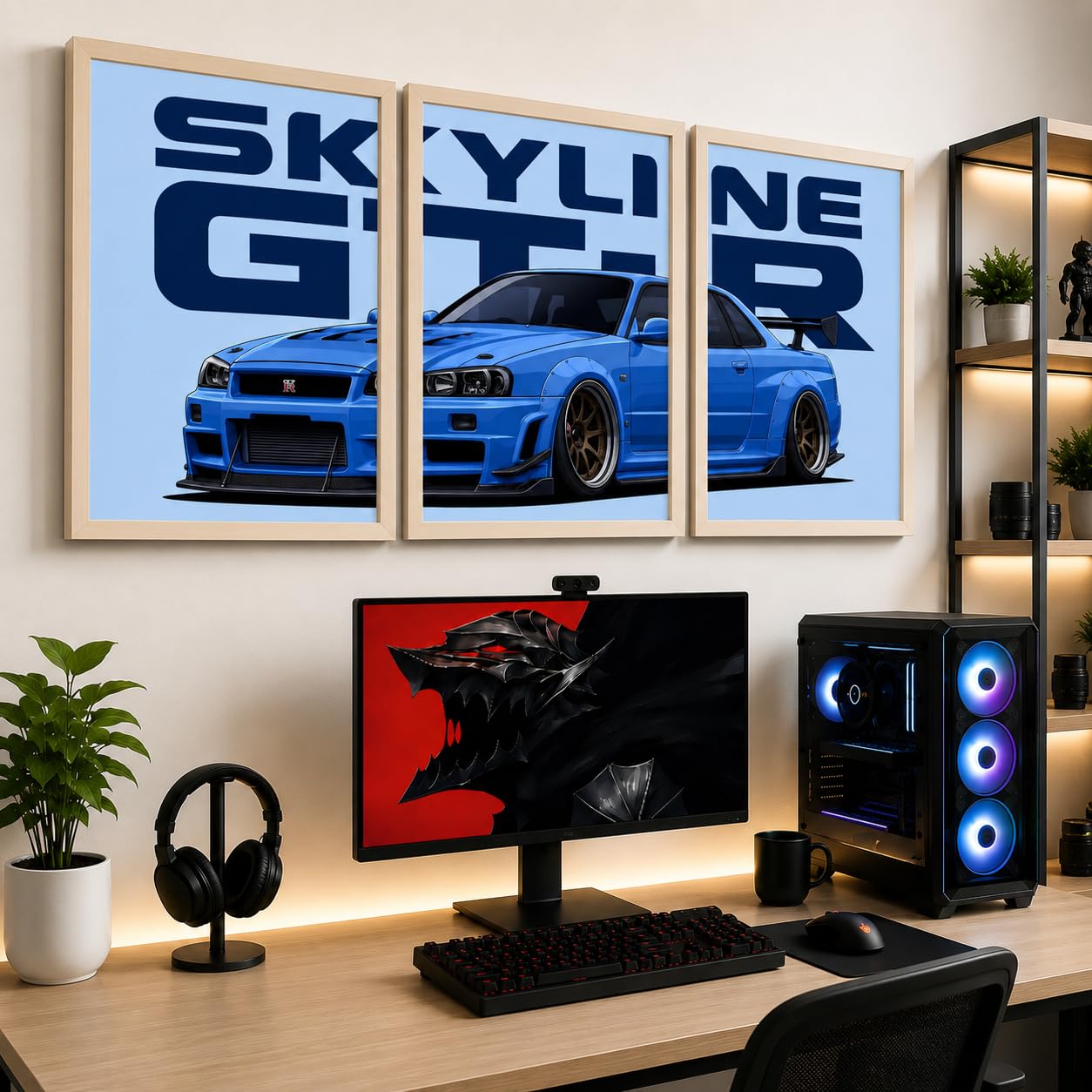 VENUXE ARTS Set Of 3 Big Sports Cars Framed Posters Gift Items for Boys Room Wall Decoration Bedroom Living Room Office Studio Décor | Car Poster Frame for Wall Décor