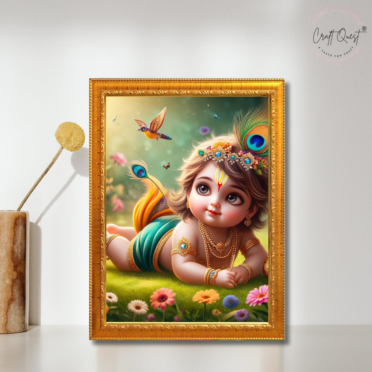 CRAFT QUEST Bal Gopal Krishna Photo For Pregnant Women Poster For Decoration Wall, Bedroom, Living Room,