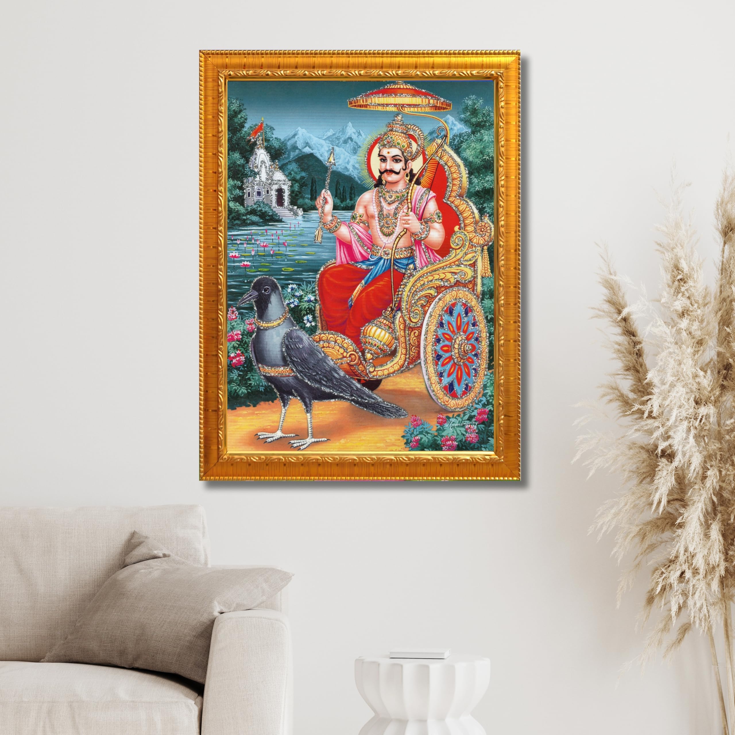 CRAFT QUEST Shani Dev Photo Frame Religious Framed Painting