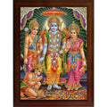 CRAFT QUEST Ram Darbar Sparkle Coated Framed, Home Decorative Gift Item Painting (14 X 10 Inches, Multicolour,Religious) RD1013-513