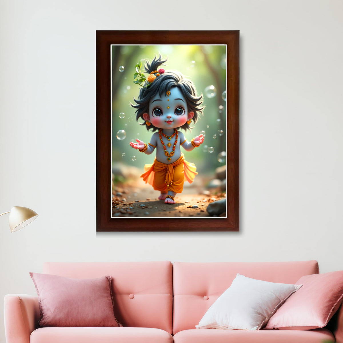 CRAFT QUEST Shri Bal Gopal Painting | Krishna Photo Frames for Walls, Home, Bedroom, Living Room and Home Decor