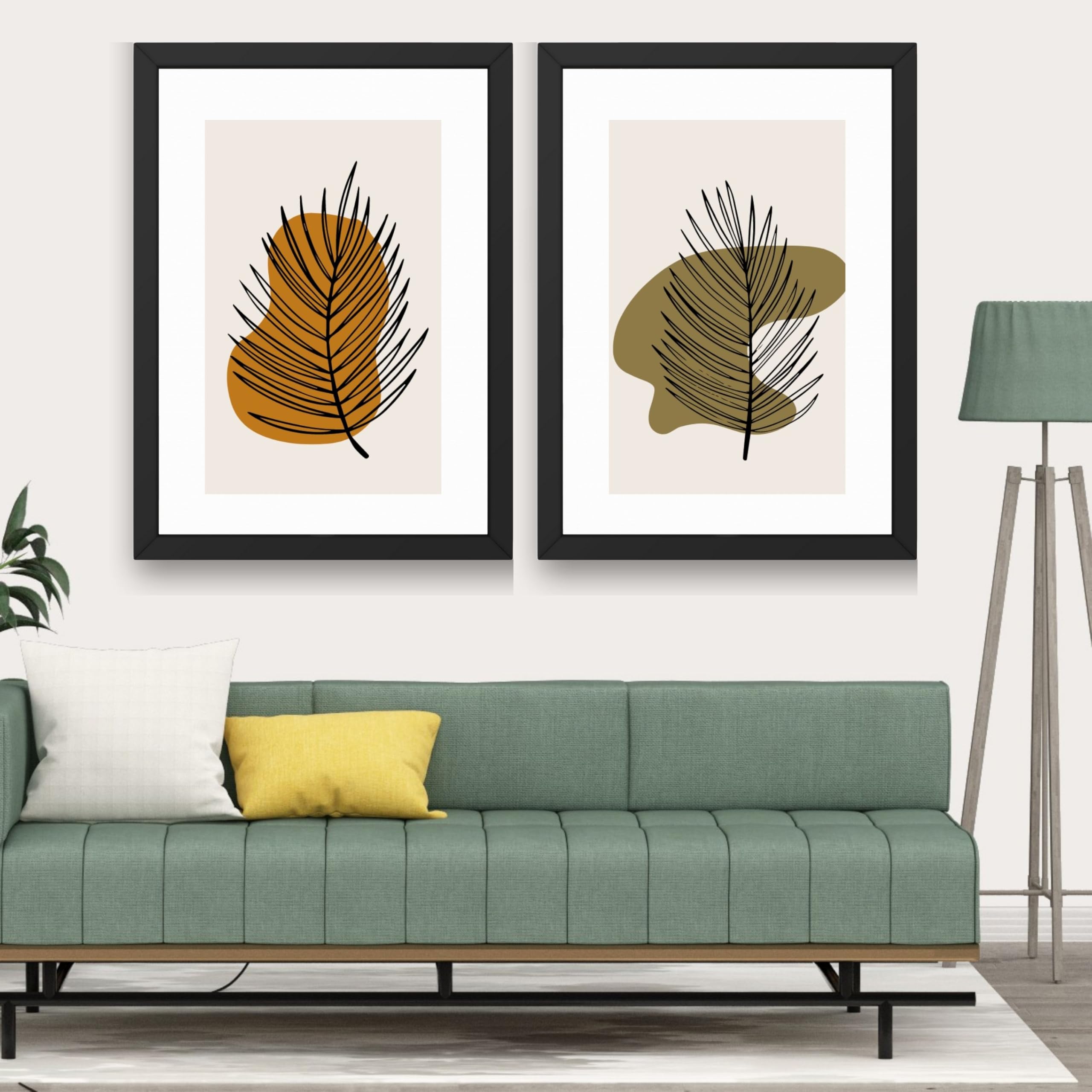 CRAFT QUEST Wall Art Decor Paintings | Set of 2 Wall Art Frames for Home Decoration | Ideal for Living Room, Bedroom & Office (Style 114)