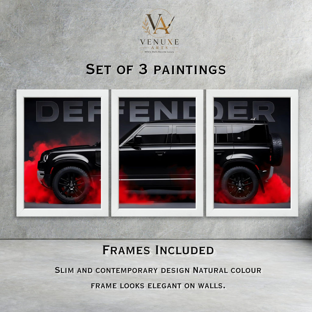 VENUXE ARTS Set Of 3 Big Sports Cars Framed Posters Gift Items for Boys Room Wall Decoration Bedroom Living Room Office Studio Décor | Car Poster Frame for Wall Décor