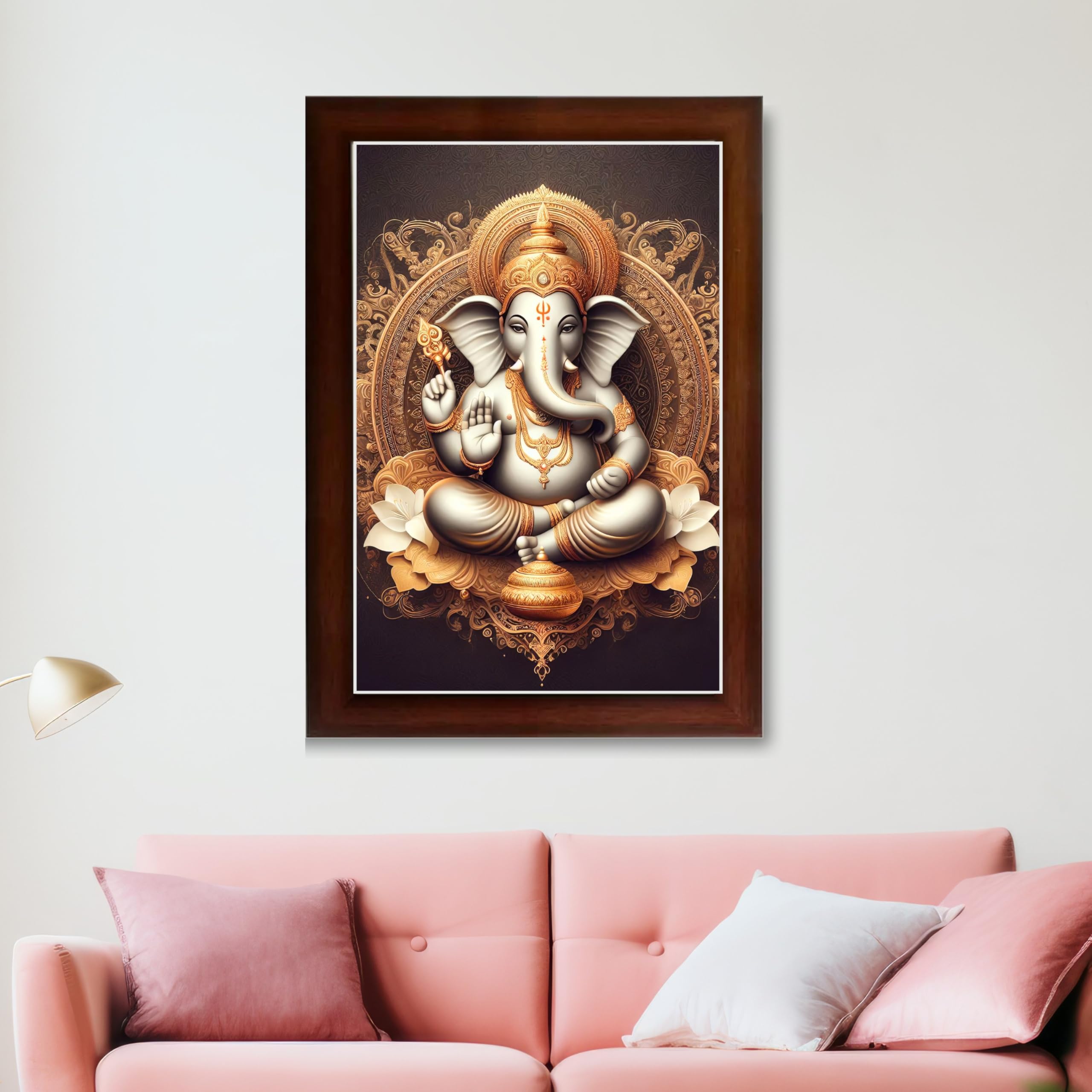 CRAFT QUEST Ganesh Ganesha Ganesh God Frame for Pooja Room & Wall Decor