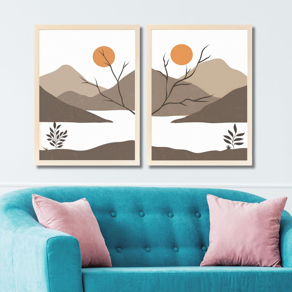 CRAFT QUEST Set of 2 piece Wall Art poster Frame Painting for Wall Decoration With Acrylic Glass, living room, Home, Office