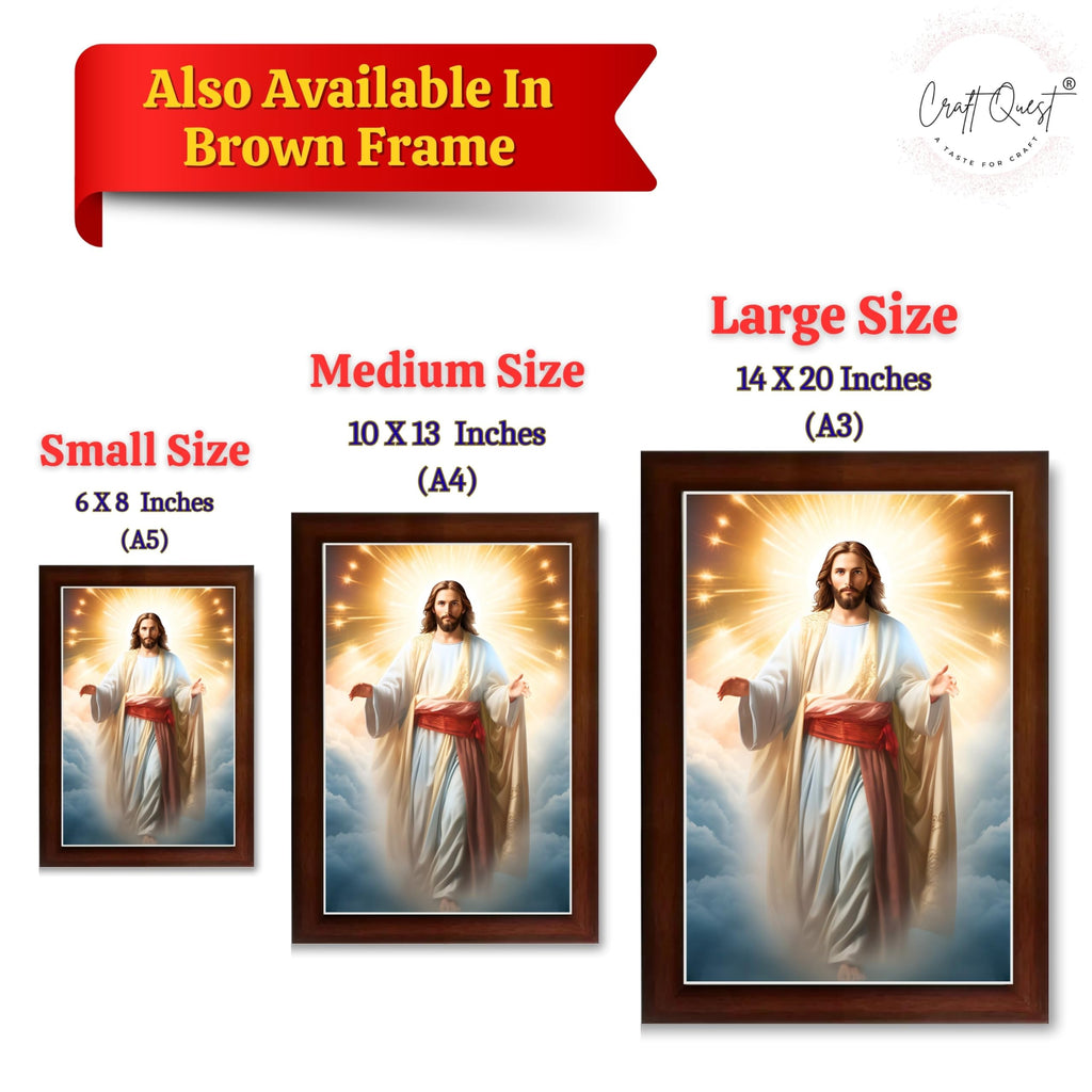 CRAFT QUEST Lord Jesus Christ Blessing Wall Artwork Wood Photo Frame Wall Hanging Gift Item