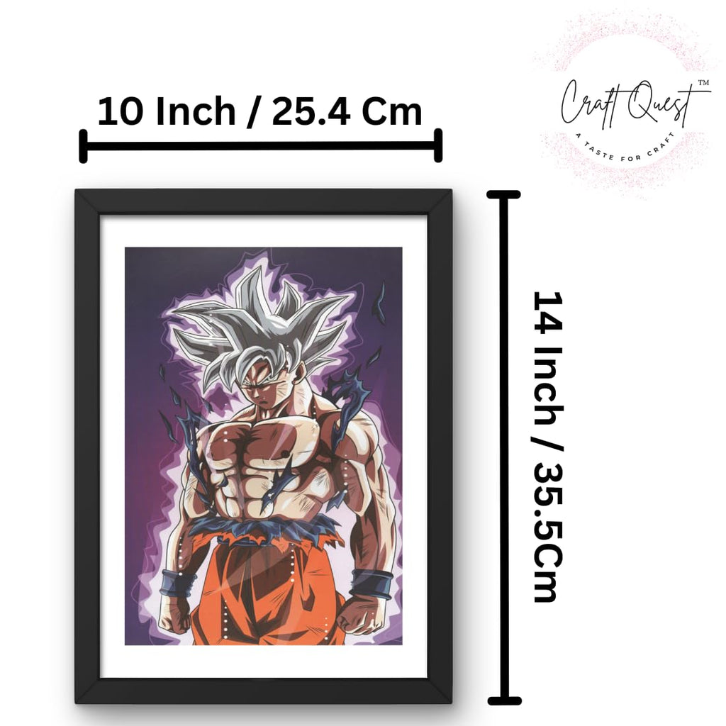 CRAFT QUEST Dragon ball Z Anime Poster Laminated Posters Framed Painting For Anime Naruto Fans Wall Decor, Home Decor with Matte Black Frame (14 Inchs x 10 Inchs)