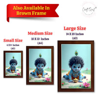CRAFT QUEST Bal Gopal Painting | Krishna Photo Frames for Walls, Home, Bedroom, Living Room and Home Decor