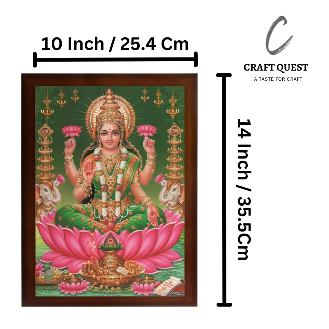 CRAFT QUEST Goddess Lakshmi Devi Dhana Vaibhav Laxmi Maa Wall Painting Frame Home Decor