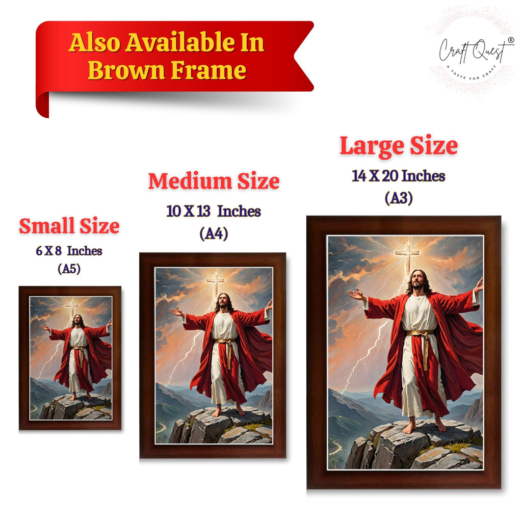 CRAFT QUEST Lord Jesus Christ Christmas Wall Artwork Photo Frame Spiritual Christian Wall Décor for Room