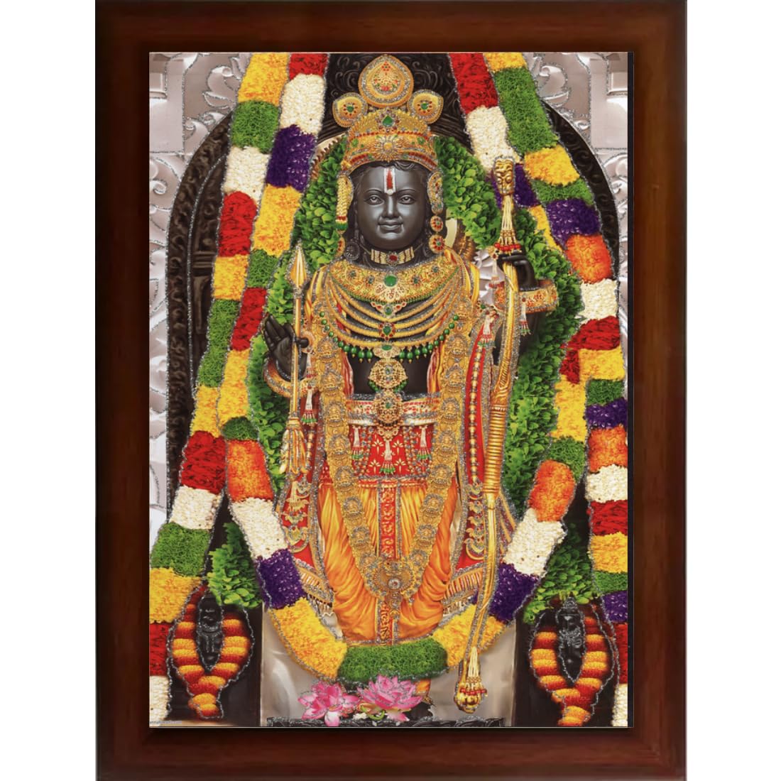 CRAFT QUEST Shree Ram lalla Ayodhya Sparkle Coated Framed, Home Decorative Gift Item Painting (14 X 10 Inches, Multicolour,Religious) RD1013-509