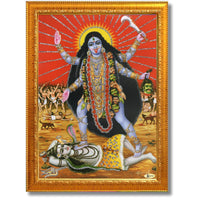 CRAFT QUEST Kali Mata photo with frame, God Religious Framed With Acrylic Glass