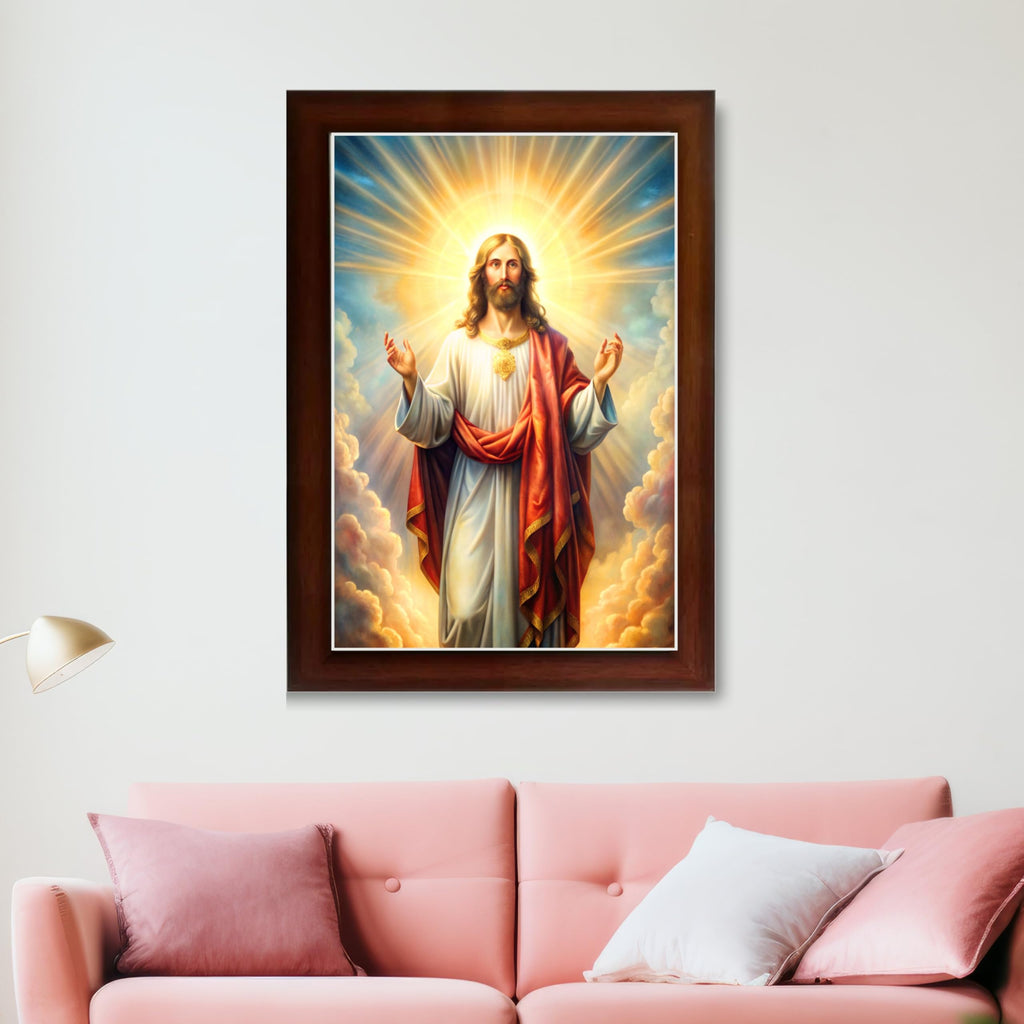 CRAFT QUEST Jesus Christ Christmas Wall Artwork Photo Frame Wall Hanging Décor and Gift Item