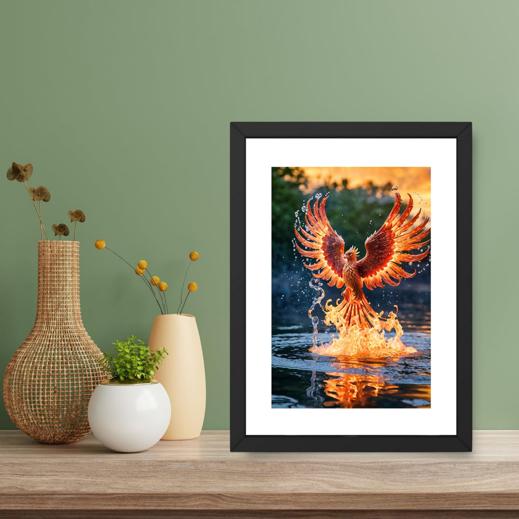CRAFT QUEST Phoenix Bird Painting – Rising Phoenix Vastu Wall Art – Wall Decoration – Positive Energy Painting for Success, Growth & Spiritual Inspiration