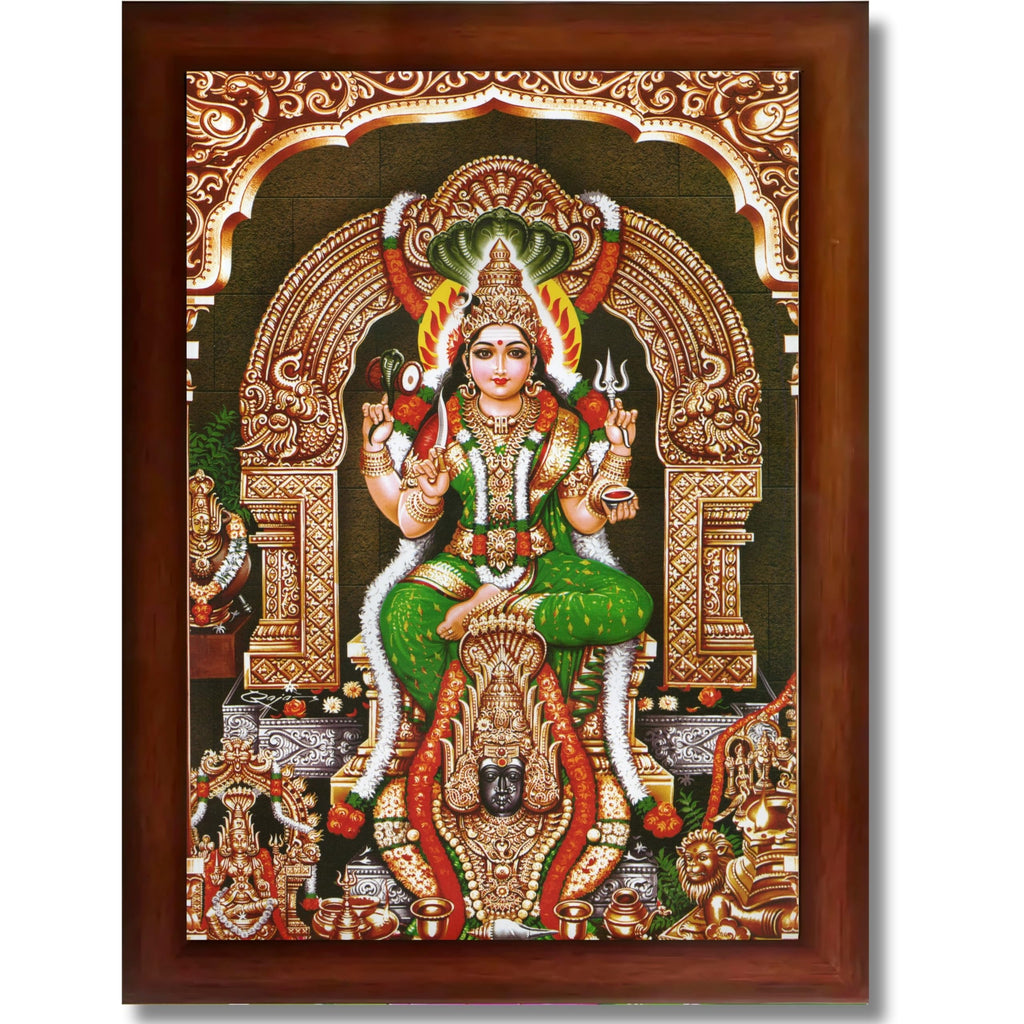 CRAFT QUEST Karumariamman Karu Mariamman Karumari Amman Wall Photo Frame | South God Picture Frame for Home, Office, Temple & Gifting, Decor