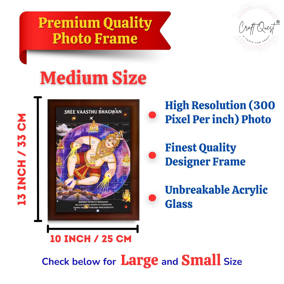 CRAFT QUEST Bhagwan Vastu Purush Bhagavan Vasthu Purusha Wall Painting Photo Framed Home Décor Best Gifting Item