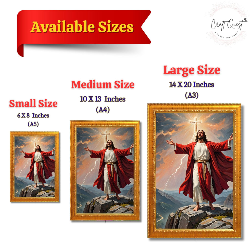 CRAFT QUEST Lord Jesus Christ Christmas Wall Artwork Photo Frame Spiritual Christian Wall Décor for Room