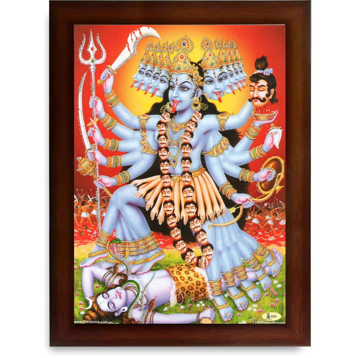 CRAFT QUEST Kali Mata Mahakali Shiv Shiva Wall Painting Framed Home Decor