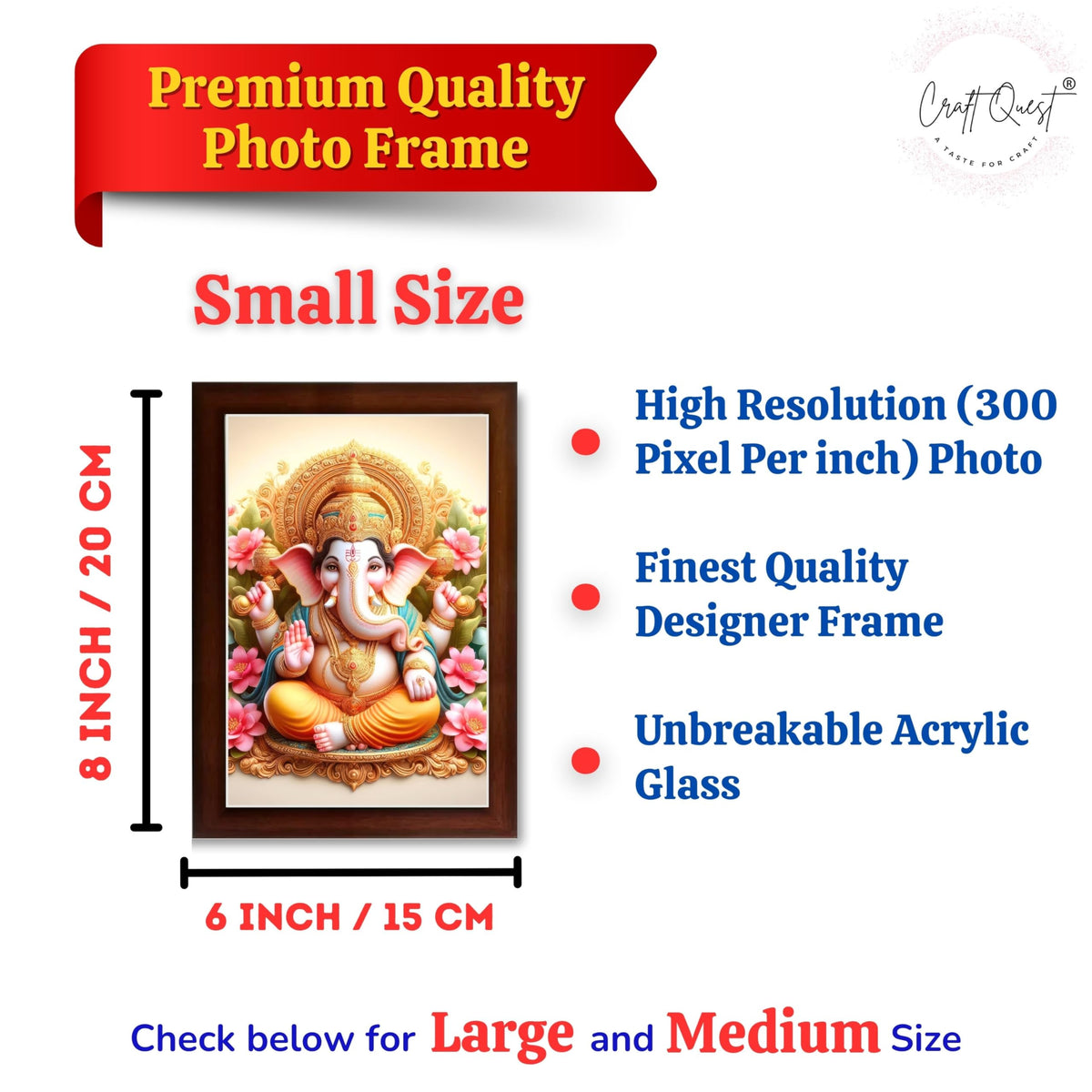 CRAFT QUEST Lord Ganesha Ganpati ji Abstract Modern Wall Painting With Frame For Home and Pooja,Office Décor Items