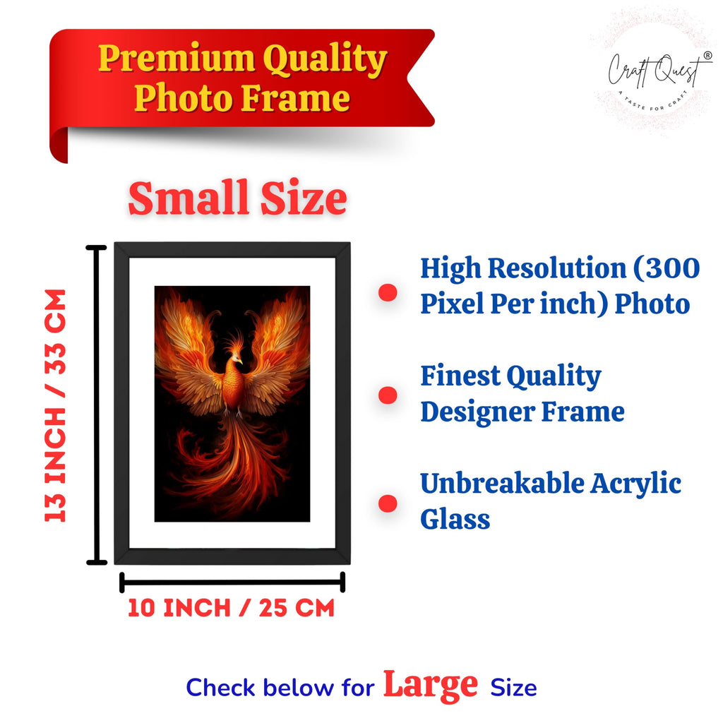 CRAFT QUEST Phoenix Bird Painting – Rising Phoenix Vastu Wall Art – Wall Decoration – Positive Energy Painting for Success, Growth & Spiritual Inspiration