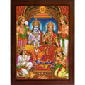 CRAFT QUEST Ayodhya Ram Mandir Photo Frame For Wall Decoration Gift Item Painting/Shree Ram Darbar Photo Frame with Acrylic glass (Large, 14 inch X 10 inch, Brown, Large, Religious)