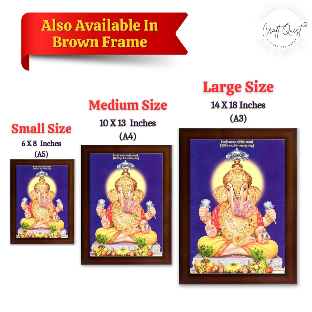 CRAFT QUEST Lord Shree Ganesh Ganpati ji Modern Wall Painting With Frame For Home and Office Decor