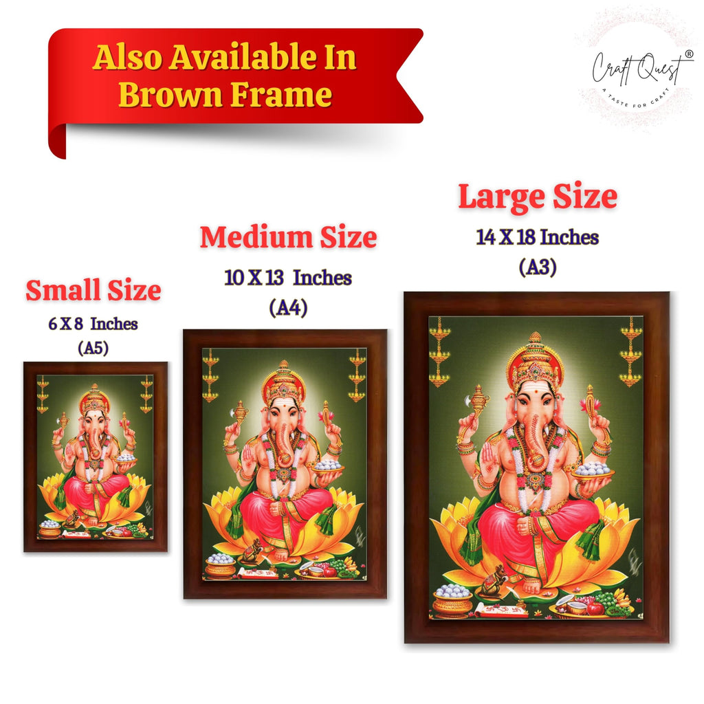 CRAFT QUEST Lord Ganesha Abstract Modern Wall Painting With Frame For Home and Office Decor