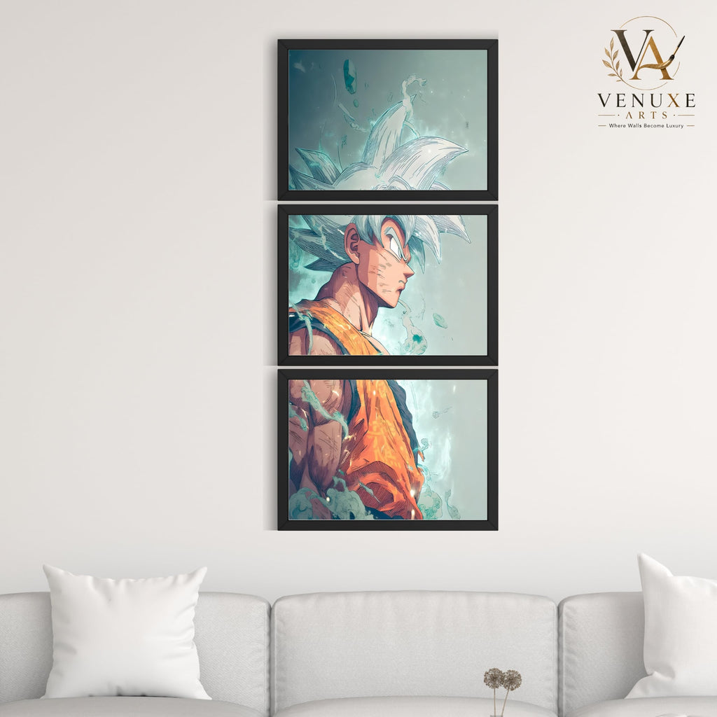 VENUXE ARTS Set Of 3 Anime Characters Wall Framed |Anime Characters Framed Poster for Living Room Bedroom Gaming Room Studio Wall Decor