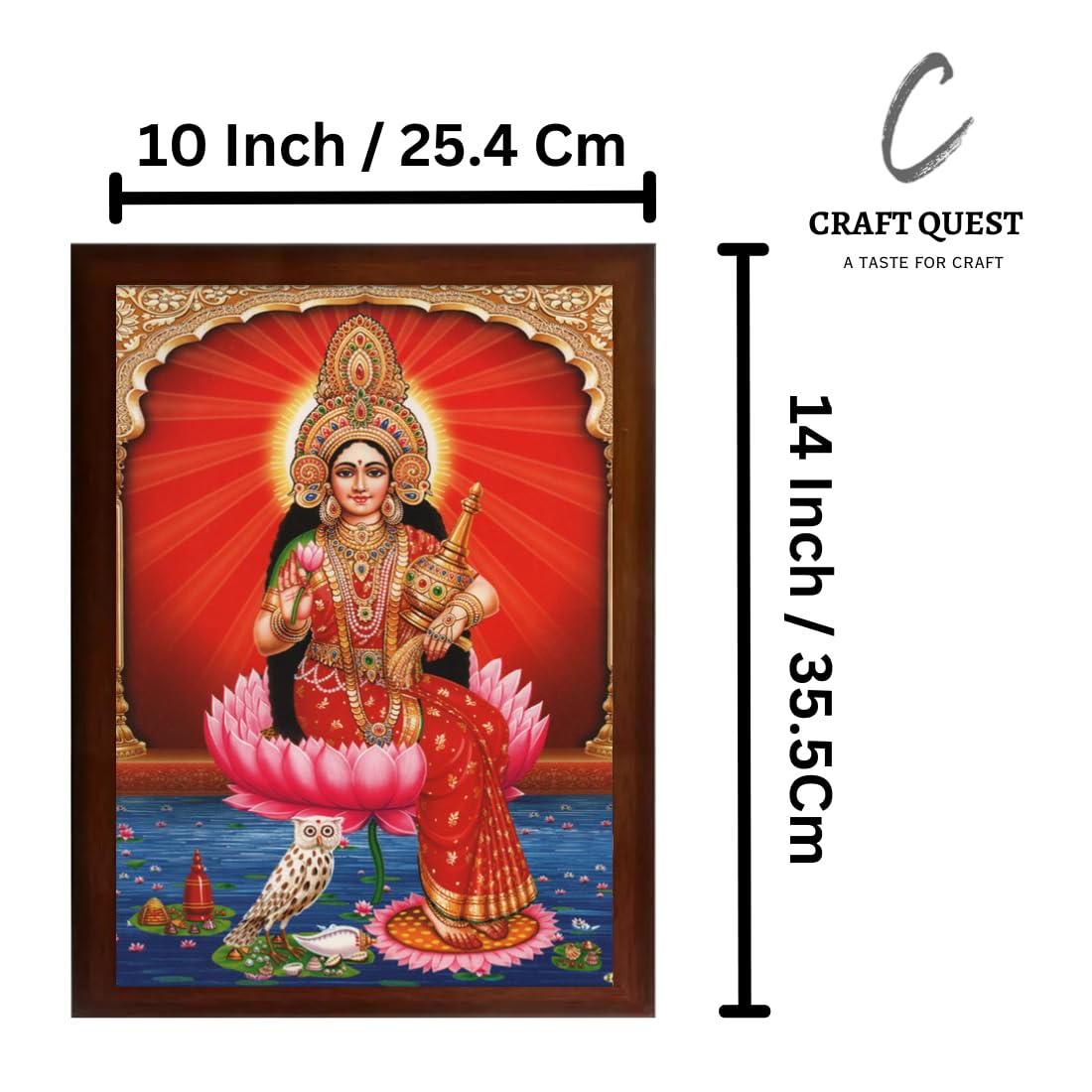 CRAFT QUEST Goddess Lakshmi Devi Dhana Vaibhav Laxmi Maa Wall Painting Frame Home Decor