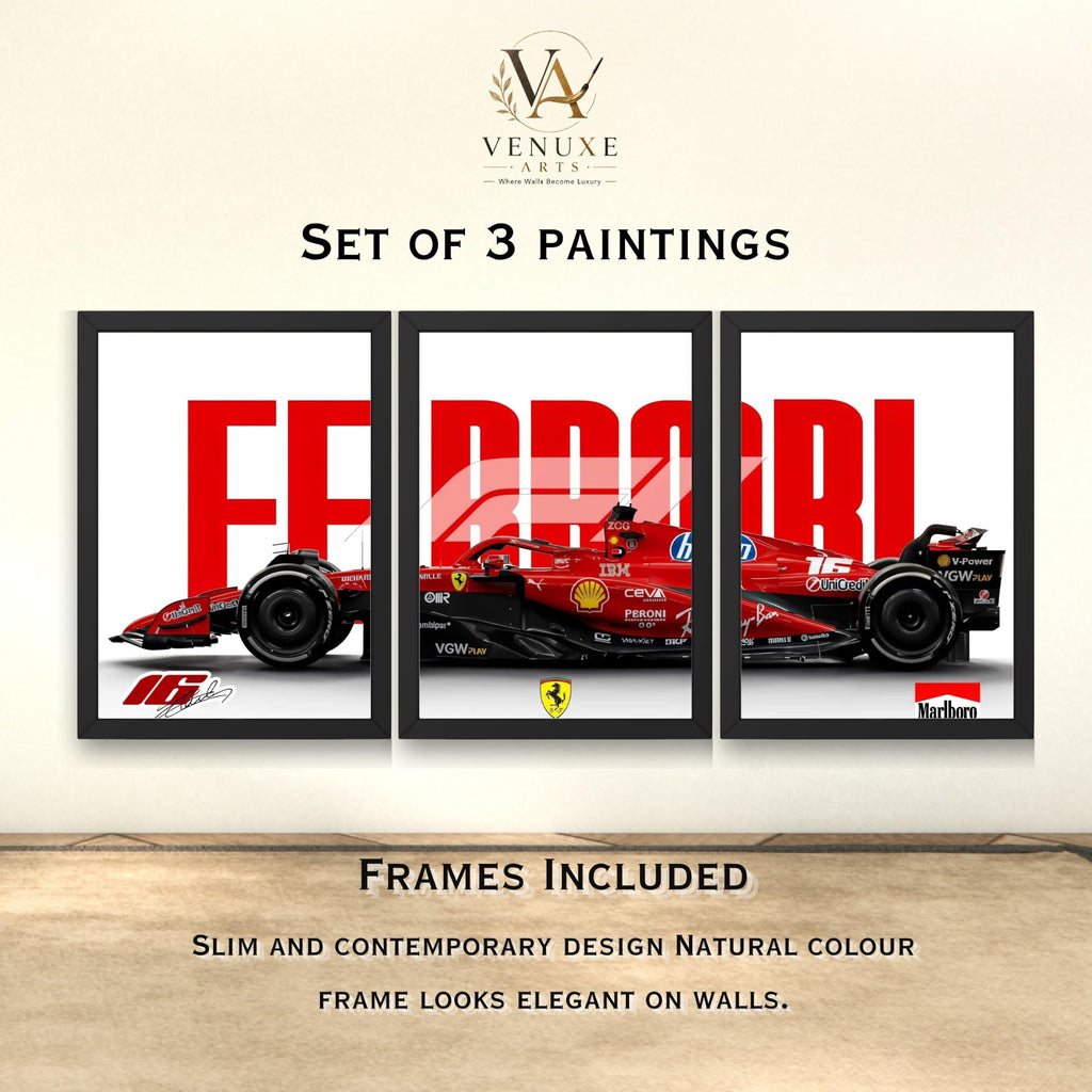 VENUXE ARTS Set Of 3 Big Sports Cars Framed Posters Gift Items for Boys Room Wall Decoration Bedroom Living Room Office Studio Décor | Car Poster Frame for Wall Décor