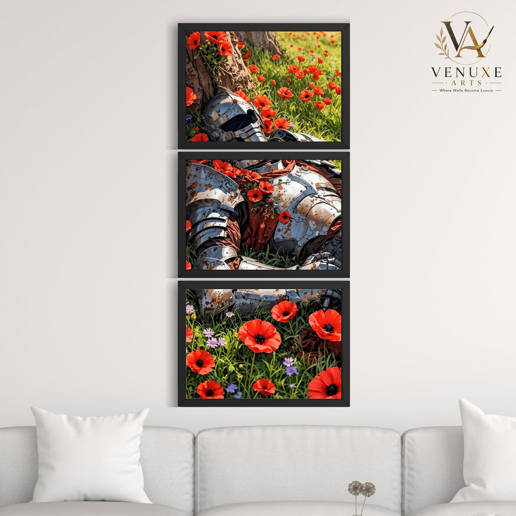 VENUXE ARTS Set Of 3 Anime Characters Wall Framed |Anime Characters Framed Poster for Living Room Bedroom Gaming Room Studio Wall Decor