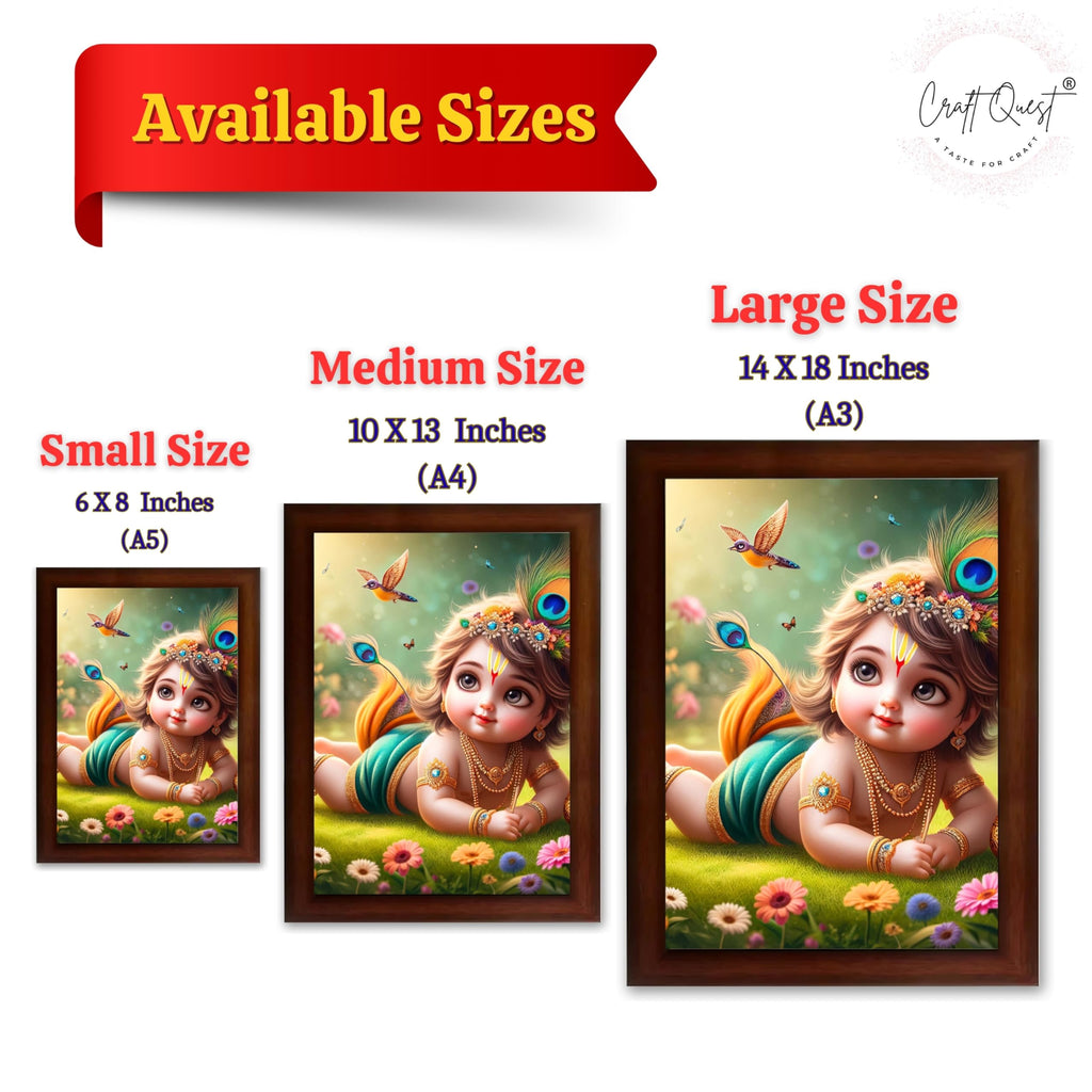 CRAFT QUEST Bal Gopal Krishna Photo For Pregnant Women Poster For Decoration Wall, Bedroom, Living Room,